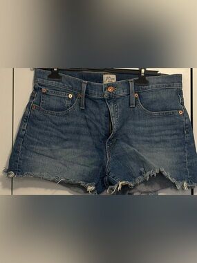 J. Crew Frayed Hem Denim Cutoff Shorts - Blue Wash